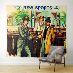 circa 1900新しいスポーツ葉巻ボックスラベルプリント タペストリー