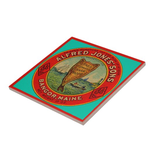 circa 1900 Alfred Jones Sons Finnan Hadeeラベル タイル (側面)