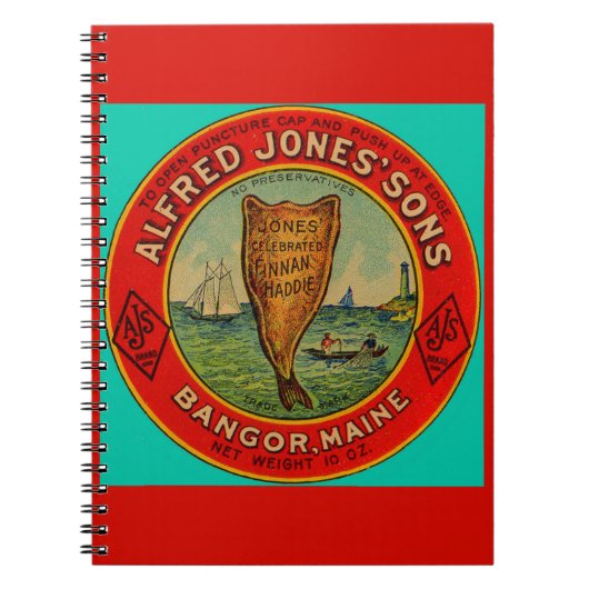circa 1900 Alfred Jones Sons Finnan Hadeeラベル ノートブック (正面)