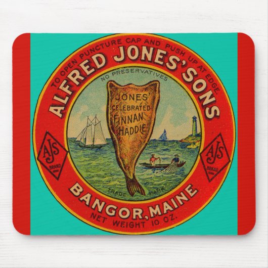 circa 1900 Alfred Jones Sons Finnan Hadeeラベル マウスパッド (正面)