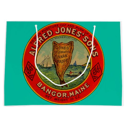 circa 1900 Alfred Jones Sons Finnan Hadeeラベル ラージペーパーバッグ (正面)