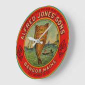 circa 1900 Alfred Jones Sons Finnan Hadieラベル ラージ壁時計 (傾斜)