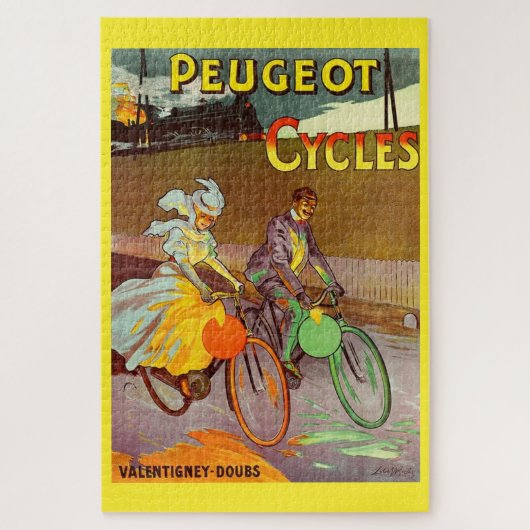 circa 1900 Peugeot bicycles ad ジグソーパズル (縦)