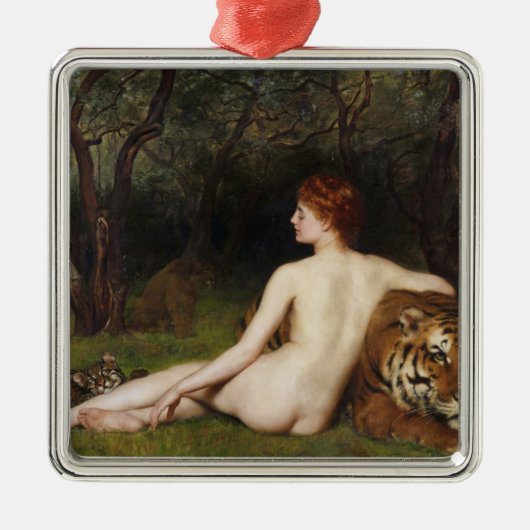 Circe (Goddess and Big Bad Cats) (by John Collier) メタルオーナメント (正面)