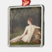 Circe (Goddess and Big Bad Cats) (by John Collier) メタルオーナメント (左)