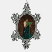 Circe Invidiosaのウォーターハウスのヴィンテージの芸術 スノーフレークピューターオーナメント (左)