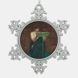 Circe Invidiosaのウォーターハウスのヴィンテージの芸術 スノーフレークピューターオーナメント