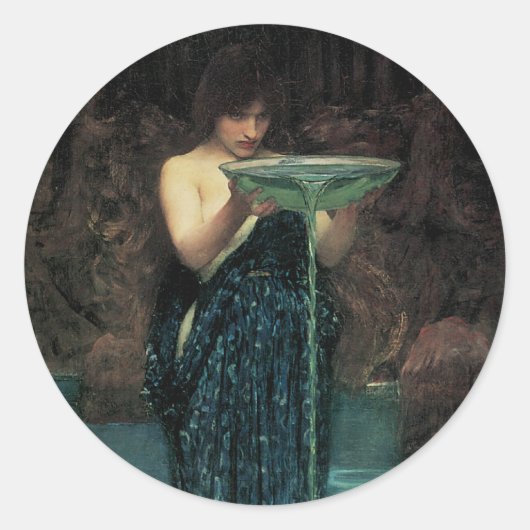 Circe Invidiosa by John William Waterhouse ラウンドシール (正面)