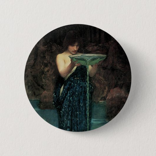 Circe Invidiosa by John William Waterhouse 缶バッジ (正面)