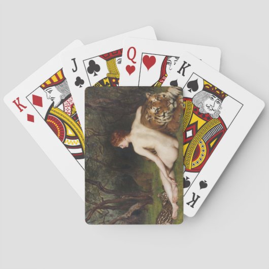 Circe (Woman and Big Wild Cats) (by John Collier) トランプ (裏面)