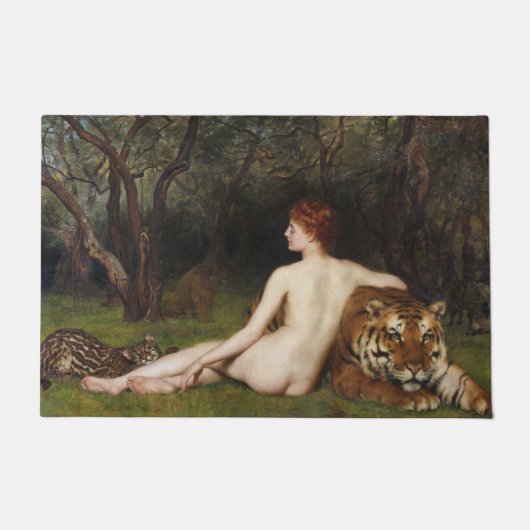 Circe (Woman and Dangerous Cats) (by John Collier) ドアマット (正面)