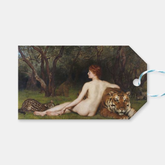 Circe (Woman With Wild Cats) (by John Collier) ギフトタグ (正面(横))