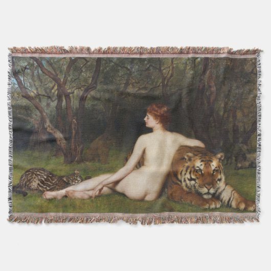 Circe (Woman With Wild Tiger) (by John Collier) スローブランケット (正面)
