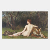 Circe (Woman With Wild Tiger) (by John Collier) 長方形シール (正面)