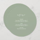 Circleの結婚プレートメニューSage Green Writhic 案内状 (正面/裏面)