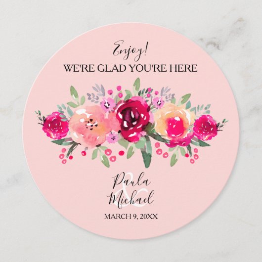 CIRCLEサンキューカード結婚またはリハーサルディナー 招待状 (正面)