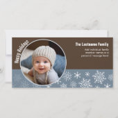 Circle写真の雪片 – 青と茶色 シーズンカード (正面)