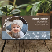 Circle写真の雪片 – 青と茶色 シーズンカード