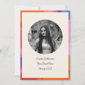 Circle写真カラフル縁どモダン卒業 案内状 (正面)