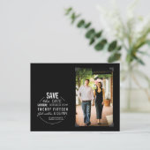 Circle文字&フォトブラック日付はがきを保存 案内ポストカード (スタンド正面)