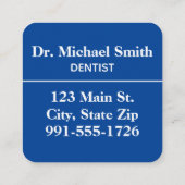 Circle モダン Tooth Logo歯医者と歯科医院 スクエア名刺 (裏面)