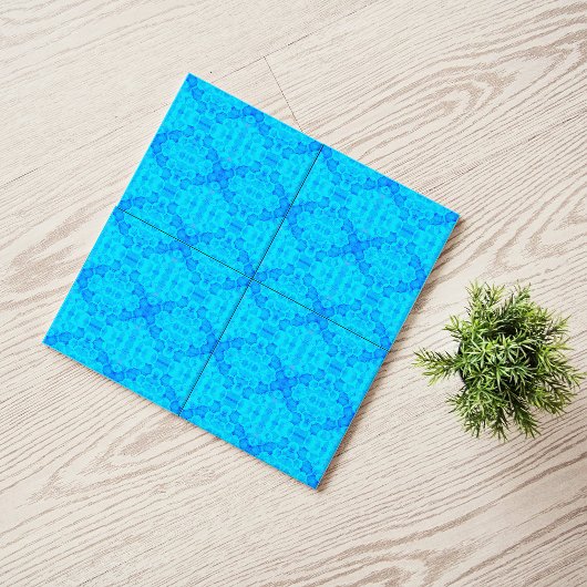 Circle Blobs Ocean Blue Water Tones タイル