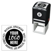 Circle Businessロゴまたはイメージアドレスのラウンドカスタム セルフインキングスタンプ (インサイチュ)