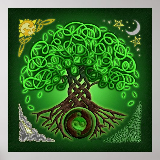 Circle Celtic Tree of Lifeポスタープリント ポスター (正面)