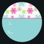 Circle Christmas Giftラベルステッカーラベル//アクア ラウンドシール<br><div class="desc">Circle Christmas Giftラベルステッカーラベル//アクア。Snowflakeグラフィックの提供： www.dreamlikemagicblog.com。</div>