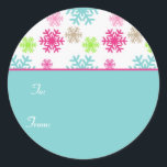 Circle Christmas Giftラベルステッカーラベル//アクア ラウンドシール<br><div class="desc">Circle Christmas Giftラベルステッカーラベル//アクア。Snowflakeグラフィックの提供： www.dreamlikemagicblog.com。</div>