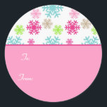 Circle Christmas Giftラベルステッカーラベル//Sweet ラウンドシール<br><div class="desc">サークルクリスマスギフトラベルステッカーラベル//甘い。Snowflakeグラフィックの提供： www.dreamlikemagicblog.com。</div>