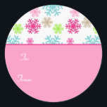 Circle Christmas Giftラベルステッカーラベル//Sweet ラウンドシール<br><div class="desc">サークルクリスマスギフトラベルステッカーラベル//甘い。Snowflakeグラフィックの提供： www.dreamlikemagicblog.com。</div>