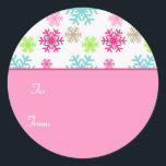 Circle Christmas Giftラベルステッカーラベル//Sweet ラウンドシール<br><div class="desc">サークルクリスマスギフトラベルステッカーラベル//甘い。Snowflakeグラフィックの提供： www.dreamlikemagicblog.com。</div>