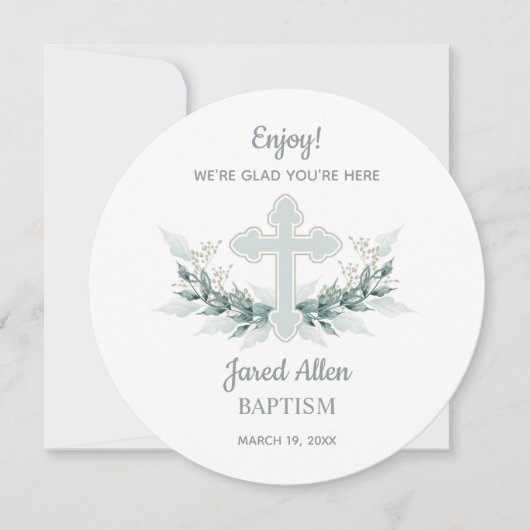  CIRCLE Dinner Plate Thank You Card Baptism 招待状 (正面)