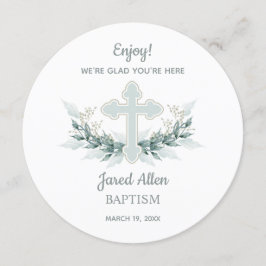  CIRCLE Dinner Plate Thank You Card Baptism 招待状