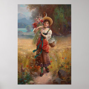 Circle Flower Girl by Hans Zatzka – ポスター