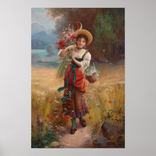 Circle Flower Girl by Hans Zatzka – ポスター (正面)