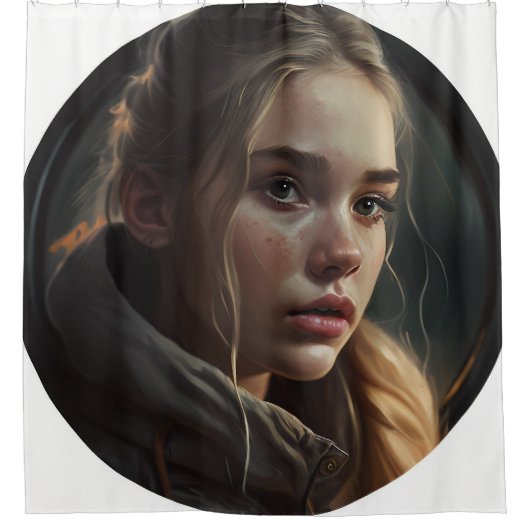 Circle girl シャワーカーテン (正面)