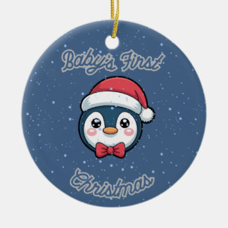 Circle Keepsake Ornament - Baby's First Christmas セラミックオーナメント
