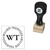 Circle Logo Monogram (名前とイニシャル) ラバースタンプ (押印)