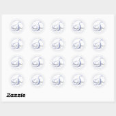 Circle Monogramステッカーin Periwinkle - S ラウンドシール (シート)