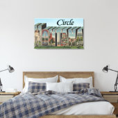 Circle, Montana – ラージレターシーン キャンバスプリント (インサイチュ (寝室))