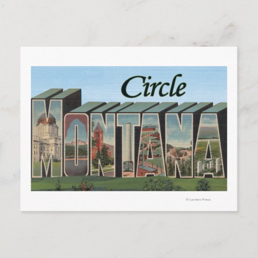Circle, Montana – ラージレターシーン ポストカード (正面)