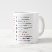 Circle of America – インディアナ言語 ジャンボコーヒーマグカップ (正面右)