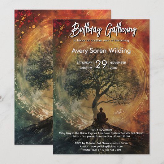 Circle of Becoming | Symbolic Spiritual Design 招待状 (正面/裏面)