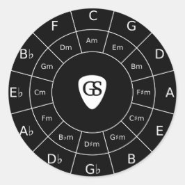 Circle Of Fifths – ホワイトデザインミュージシャン ラウンドシール