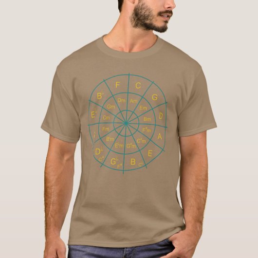 Circle of Fifths Musiceacher Music Student Compose Tシャツ (正面)