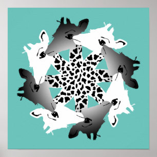 circle of giraffes poster ポスター