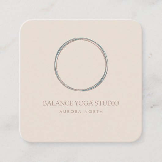 Circle of Life Symbolヨガ名前をカスタムする スクエア名刺 (正面)