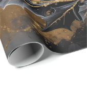 Circle of Light – Golden Wreath Holiday Gift Wrap ラッピングペーパー (ロールコーナー)